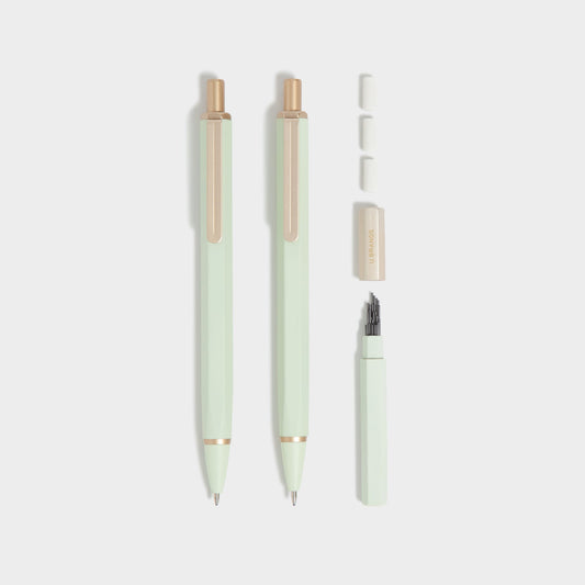 Mint Maven, Mechanical Pencils + Refills, 2 Ct, Assorted Colors, 5.51 Inch X 0.394 Inch X 0.472 Inch 