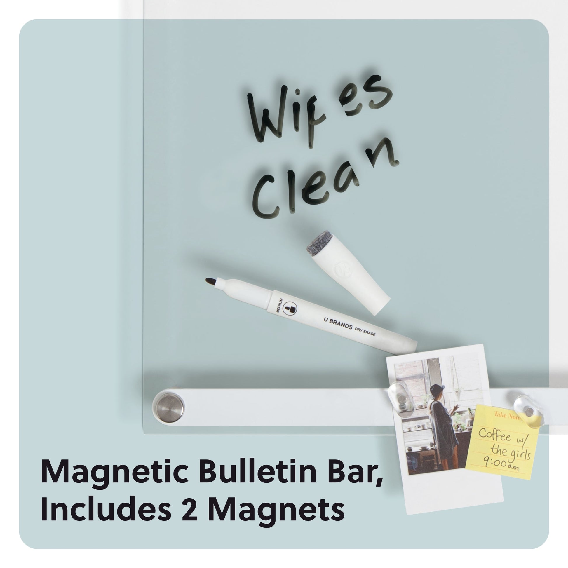 Acrylic Clarity, Acrylic Dry Erase Board, 16" X 16", Clear, 16.55" X 15.75" 