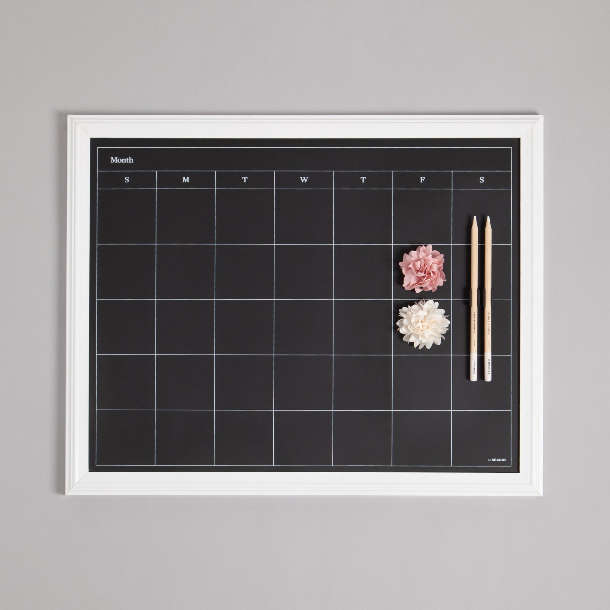 Farmhouse, Chalkboard Monthly Calendar, Black, 16" X 20" 