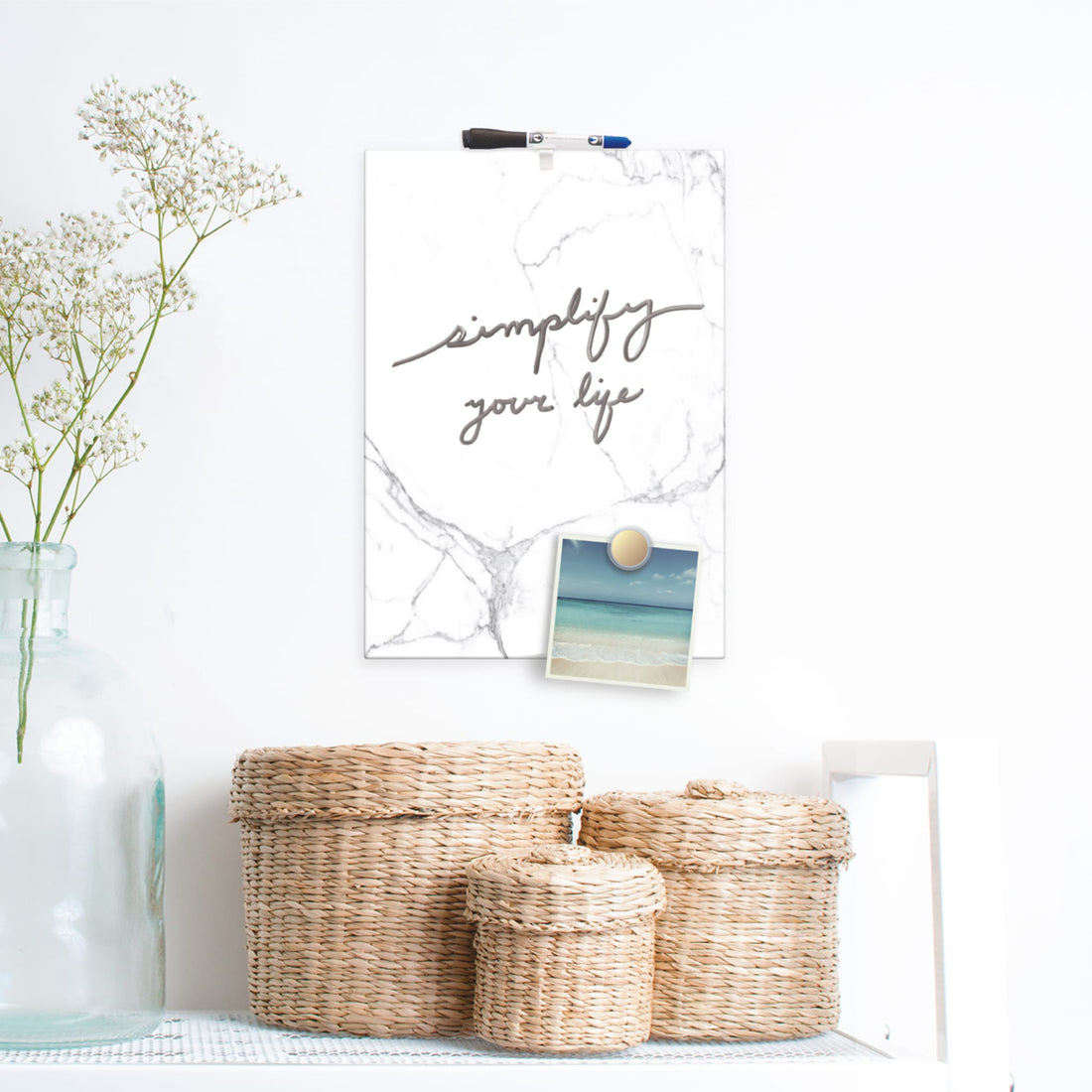 U Brands Classic Marble Dry Erase Board 2411U0004 Elevate your