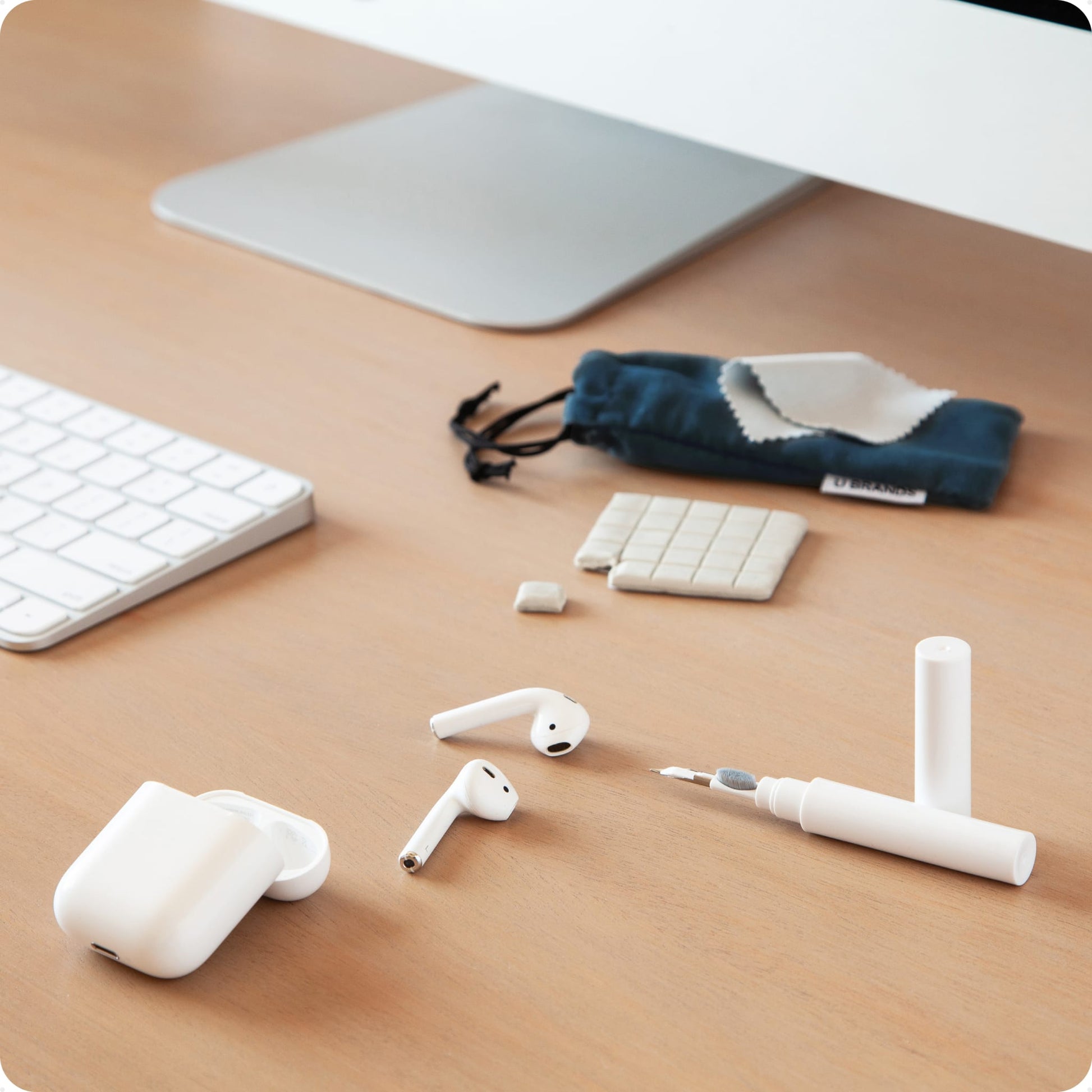 Assorted Colors Color, 3-In-1 Cleaning Tool: 4.17X0.31X0.31

Microfiber: 3.54X2.16X0.039

Cleaning Putty Squares: 2.16X1.96X0.19

Drawstring: 5.11X2.56X0.078 Size, 7367U01-12