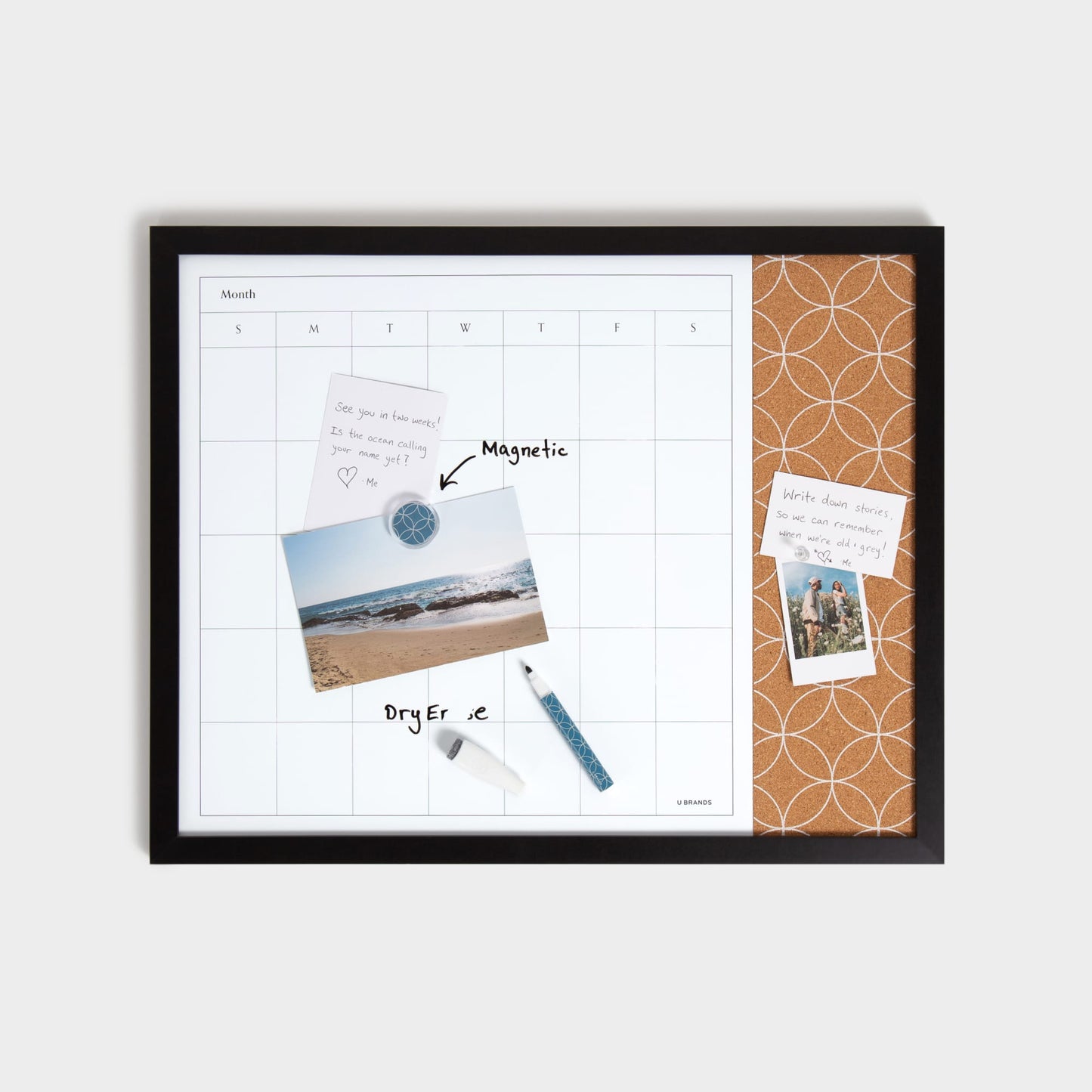 Geo Chic, Dry Erase Monthly Calendar, White, 16" X 20" 