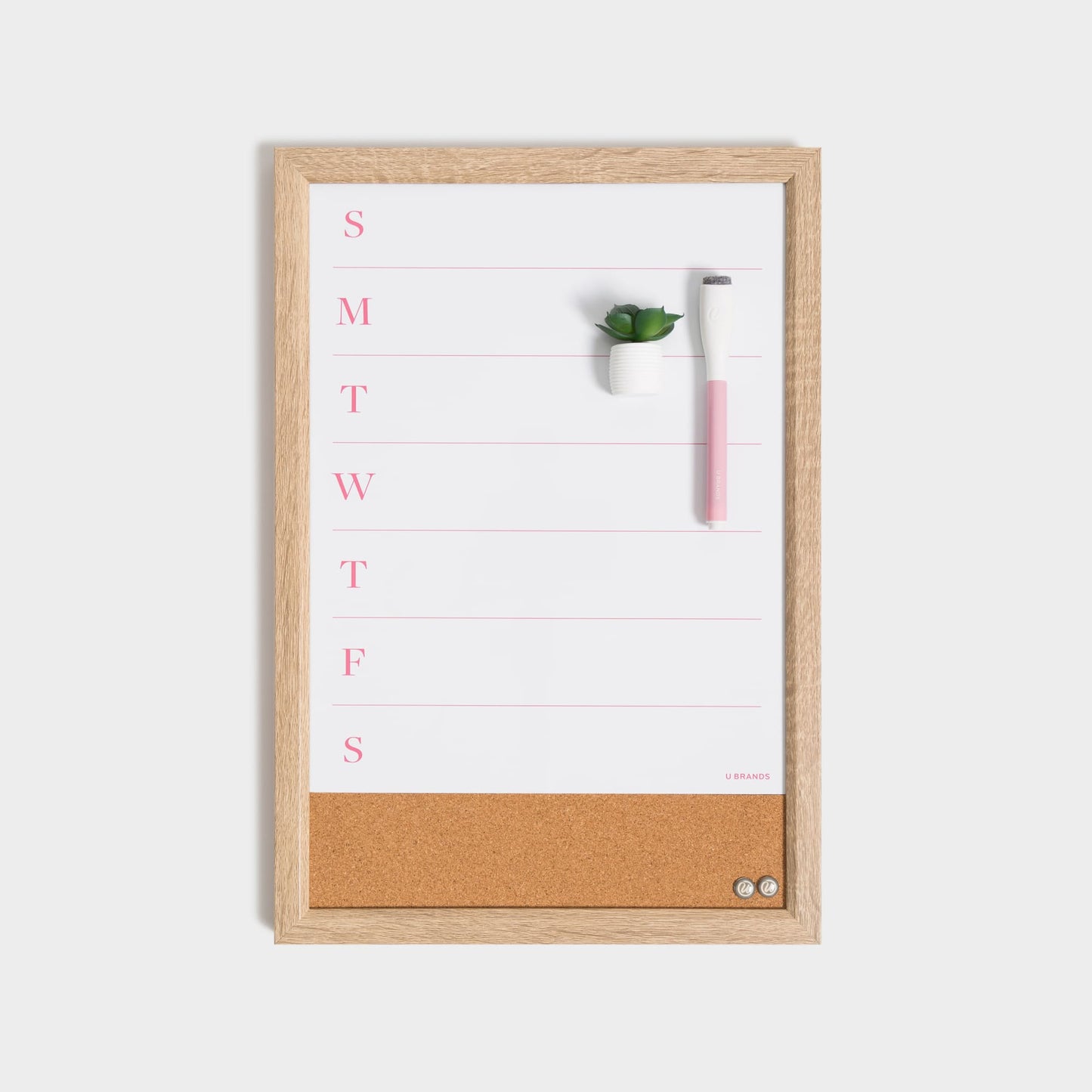 Trendy Timber, Dry Erase Weekly Calendar, White, 11" X 16" 30843463152258