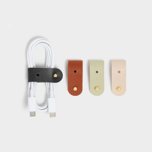 Tidy Hide, Vegan Leather Cable Straps, 4 Ct, Assorted Colors, 4.13 X 0.87 X 0.35