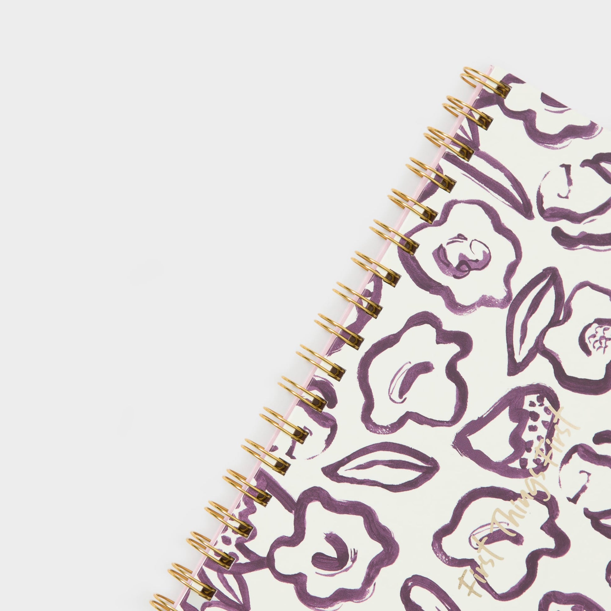 Plum Floral, Spiral Bound Weekly Note Pad, 10" X 8" 