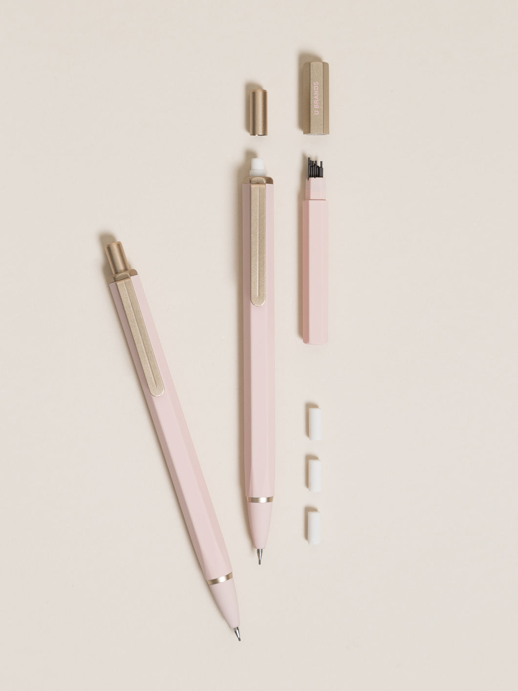 Blush Cambria Mechanical Pencil, Soft Touch Barrel - Set of 2
