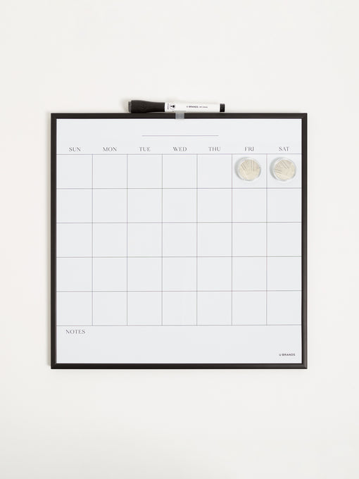 Black Metal Frame Dry Erase Calendar Board, 14