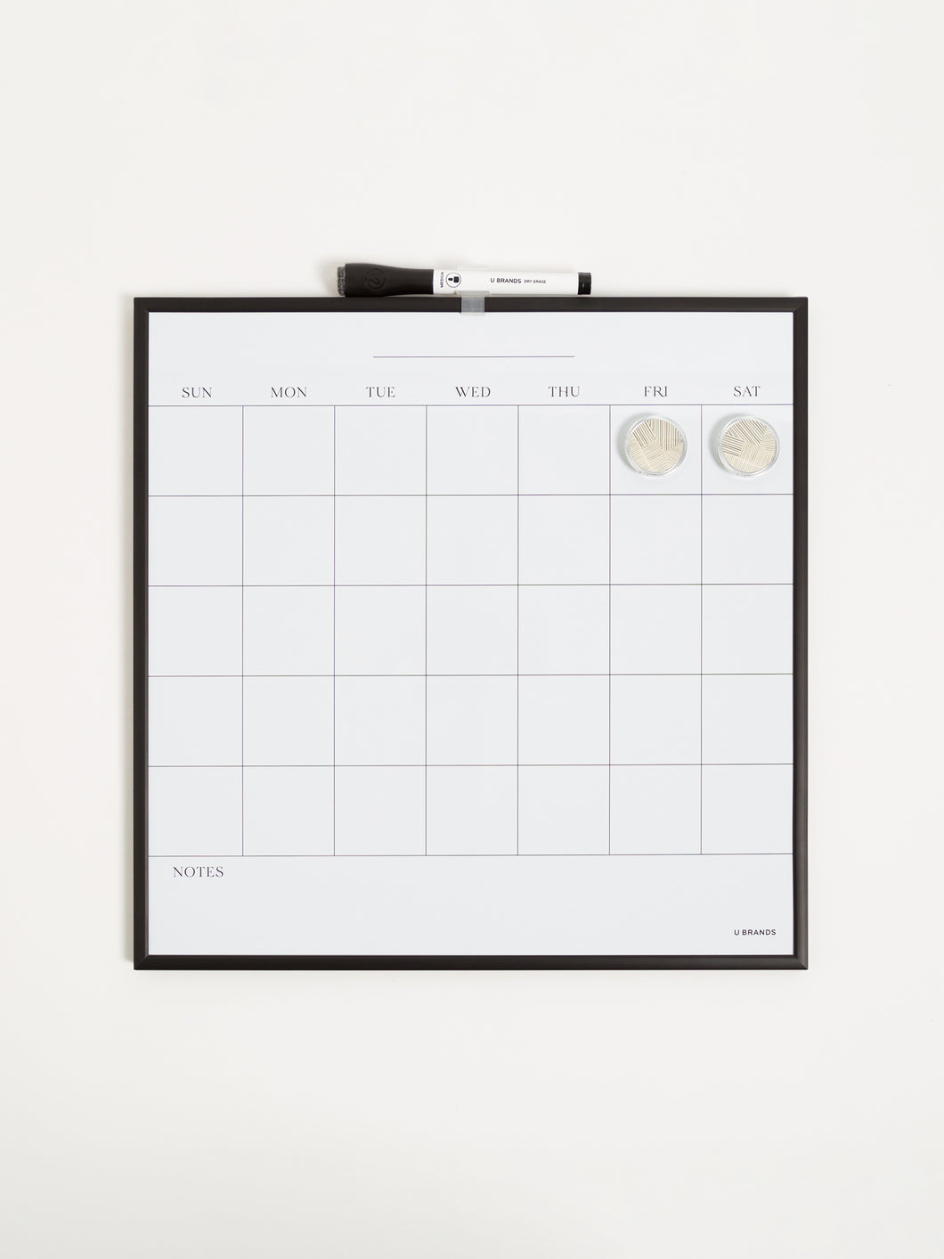 Black Metal Frame Dry Erase Calendar Board, 14