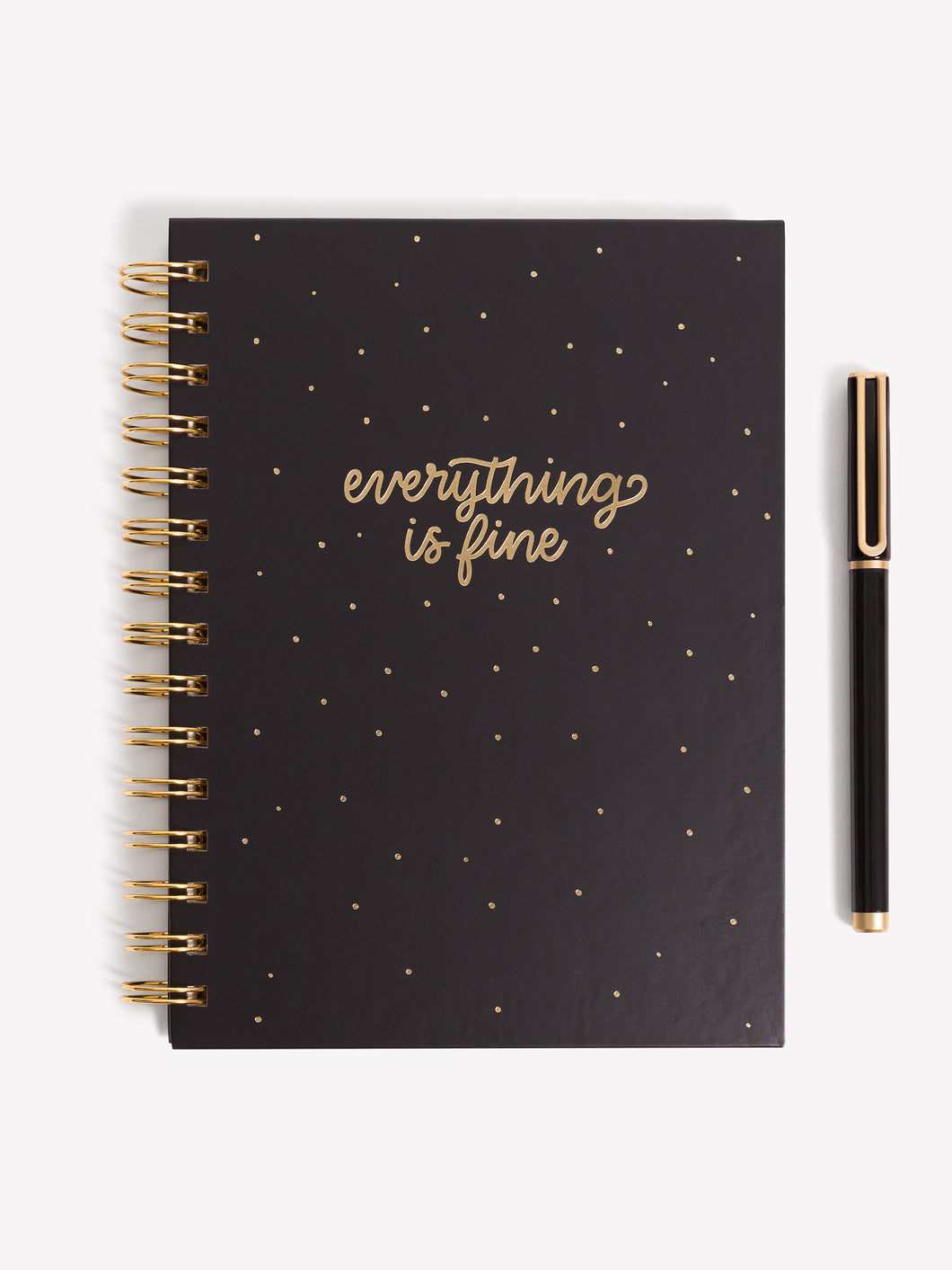 Everything Is Fine Spiral Journal + Pen