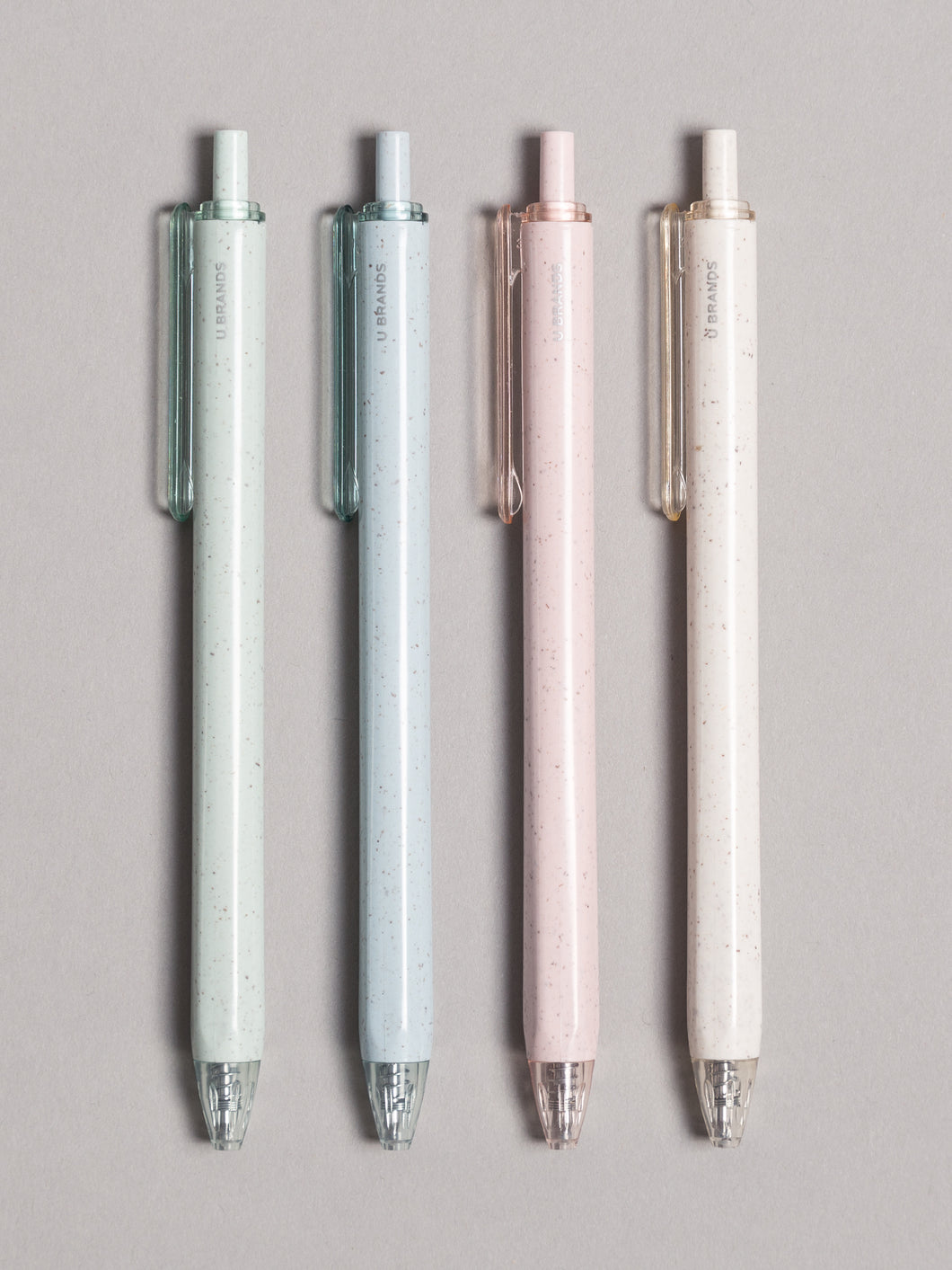 U-Eco Gel Click Recycled Plastic Pastel Speckle Pens, Set of 4