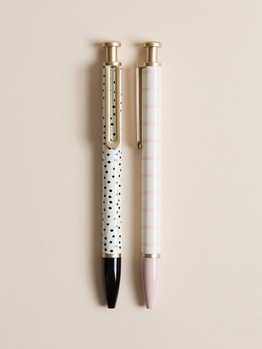 Dots & Stripes Monterey Ballpoint Pen, Set of 2