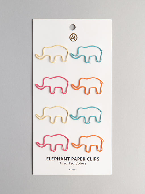 Elephant Paper Clips, Set of 8