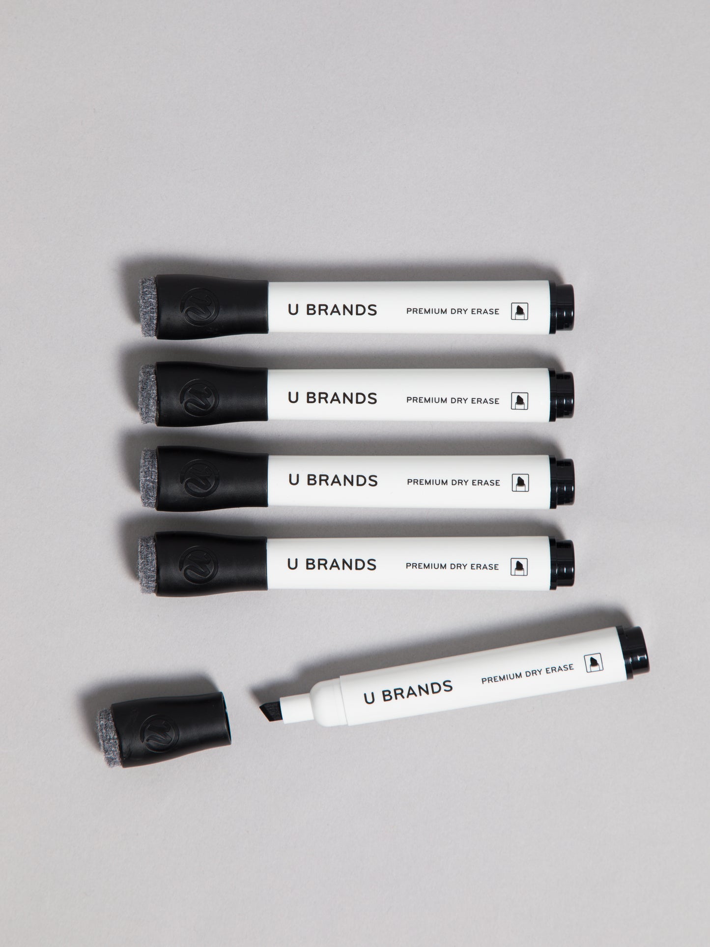 More Ink Chisel Dry Erase Markers - Black, Set of 5