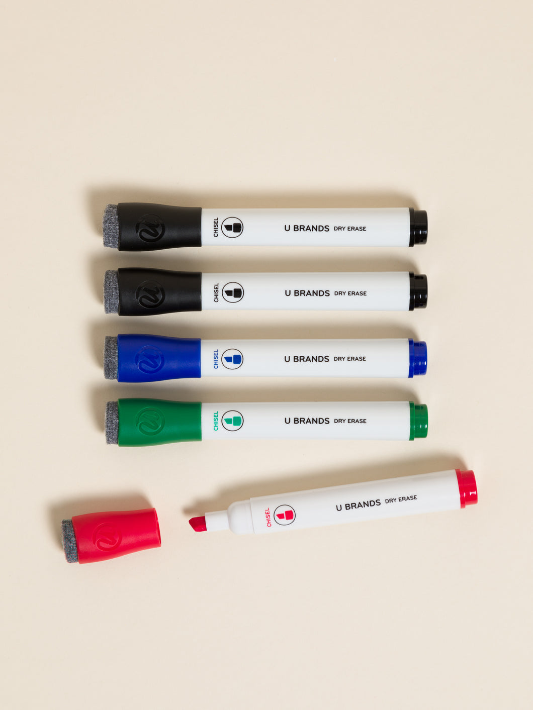 U Brands Dry Eraser Markets, Multi-Colored - 4 count