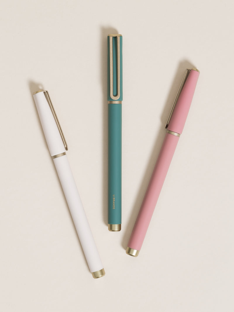 U Brands Catalina Soft Touch Porous Pens, Jewel Tones, 12 Count