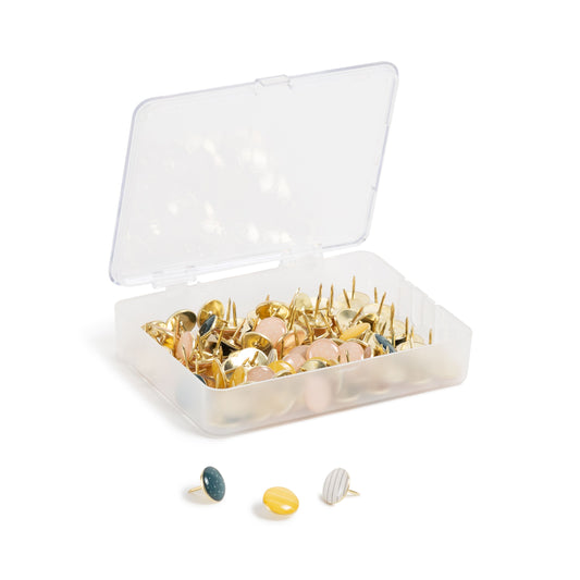 U Brands Fashion Thumb Tacks, Casual Chic, 100-Count