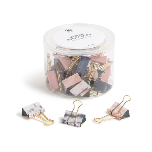U Brands Fashion Binder Clips, 32mm, Soft Dye, 36-Count