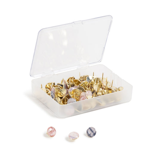 U Brands Fashion Thumb Tacks, Soft Dye, 100-Count