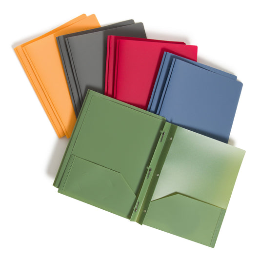 U Brands Poly Performance 2 Pocket Folder - Core - 10 Pack